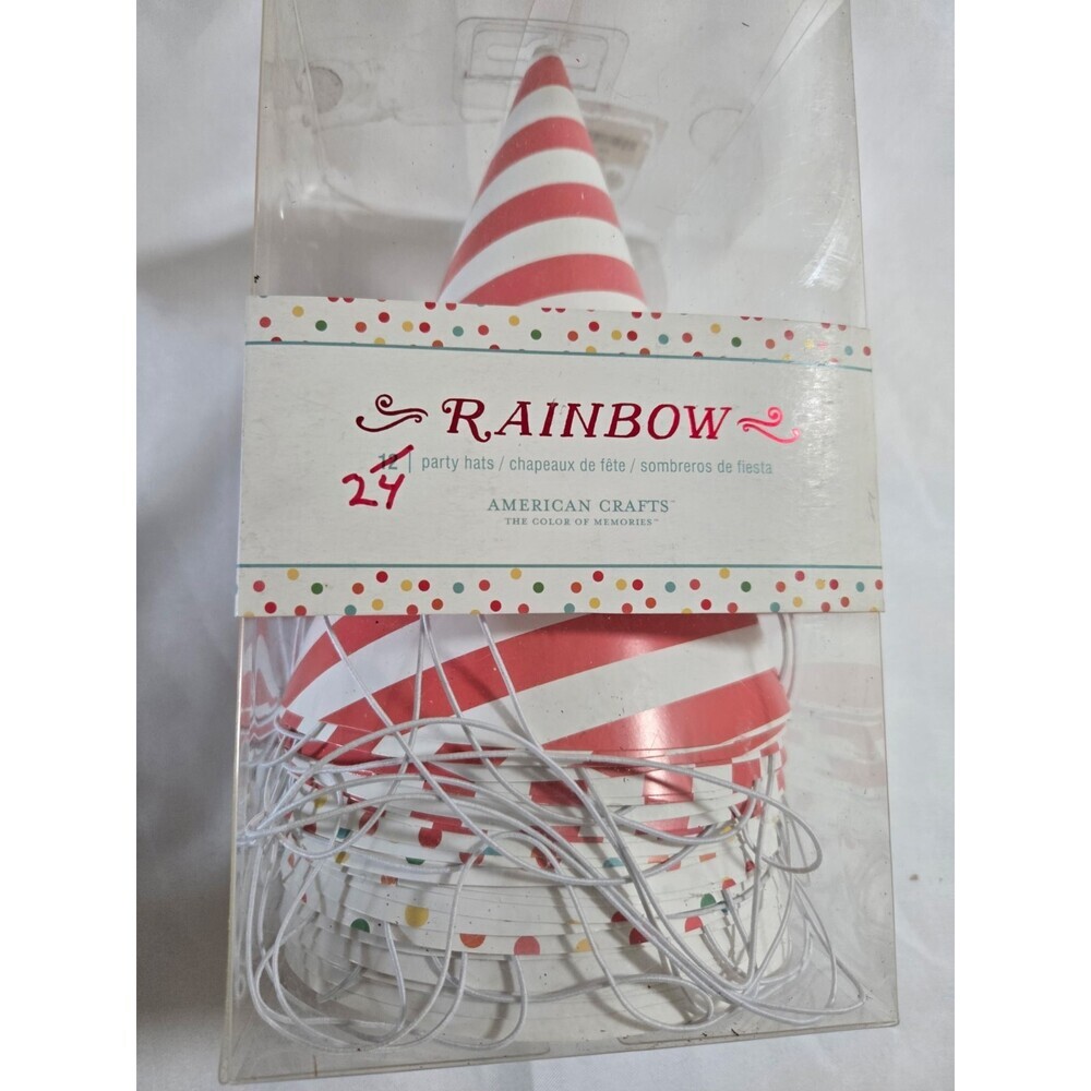 24 Pack Multi-color Party Hats for Birthday Supplies, Cone Hat, 6 In